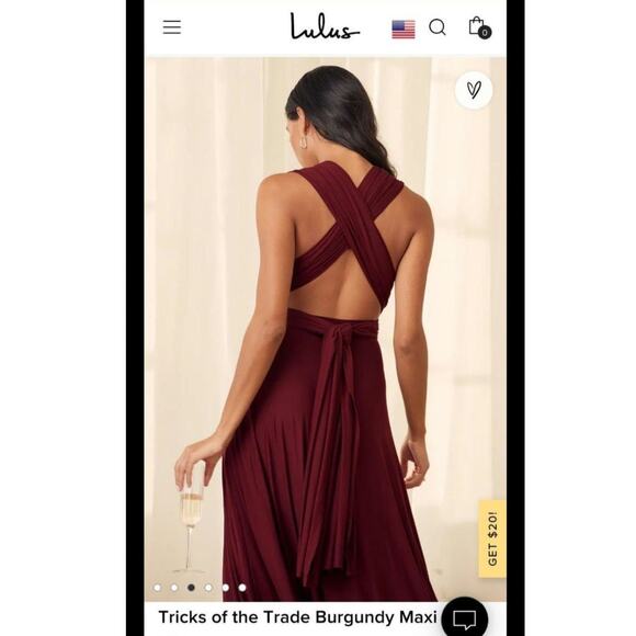 Lulu's Tricks of the Trade Burgundy Wrap Maxi Dress - Picture 6 of 6